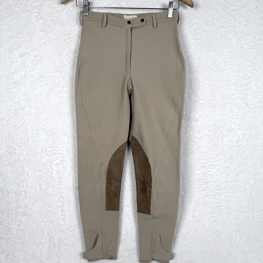 Harry Hall VTG Women 26S Tan‎ Equestrian Suede Knee Patch Riding Pants England